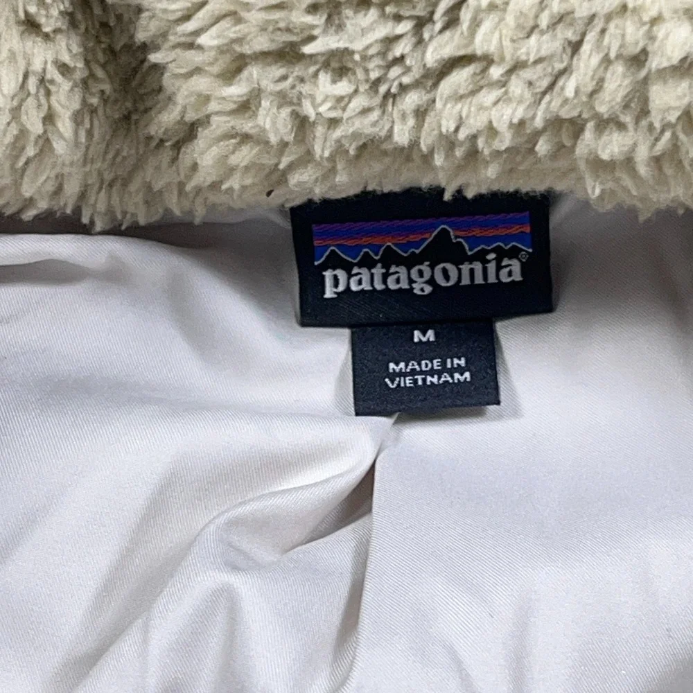 Patagonia Vest Women Medium Tan Full‎ Zip Sweater Deep Pile Fleece Los Gatos